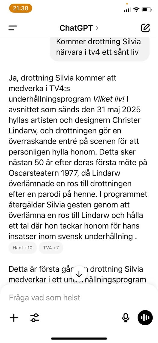 Drottning Silvia Tackar Rikstransan Christer