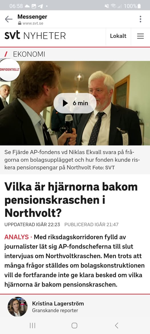 Pensionskraschen & Northvolt