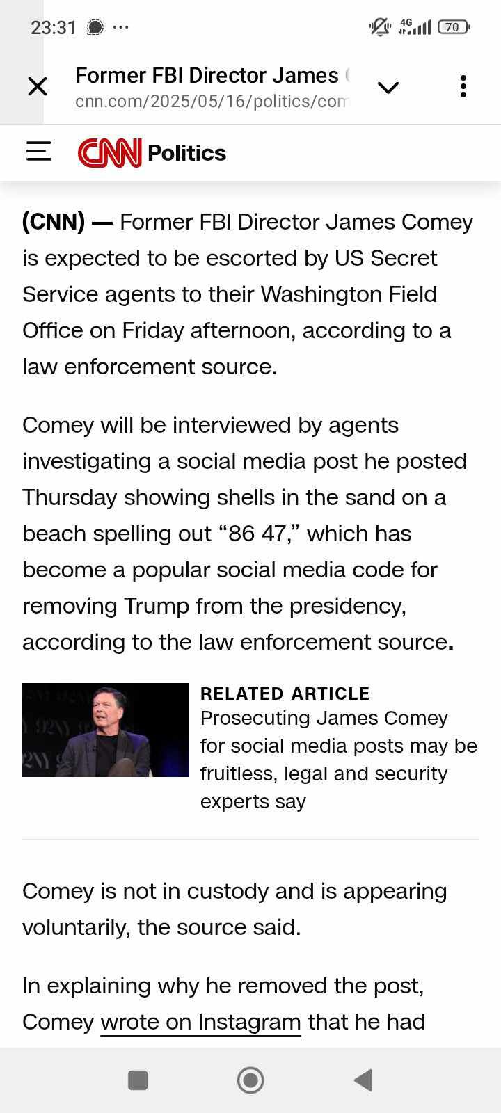 Comey & 86 47-Posten