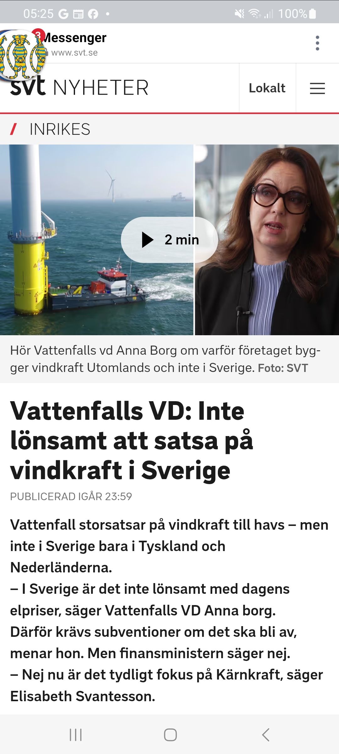 Olönsamt Med Svenska Vindsnurror
