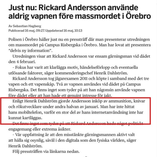 Polisen & Örebros Massmord