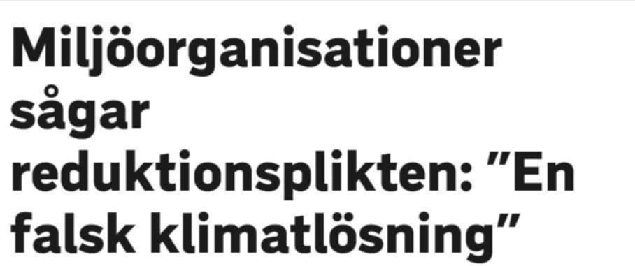 Reduktionspliktssågande Miljöorganisationer