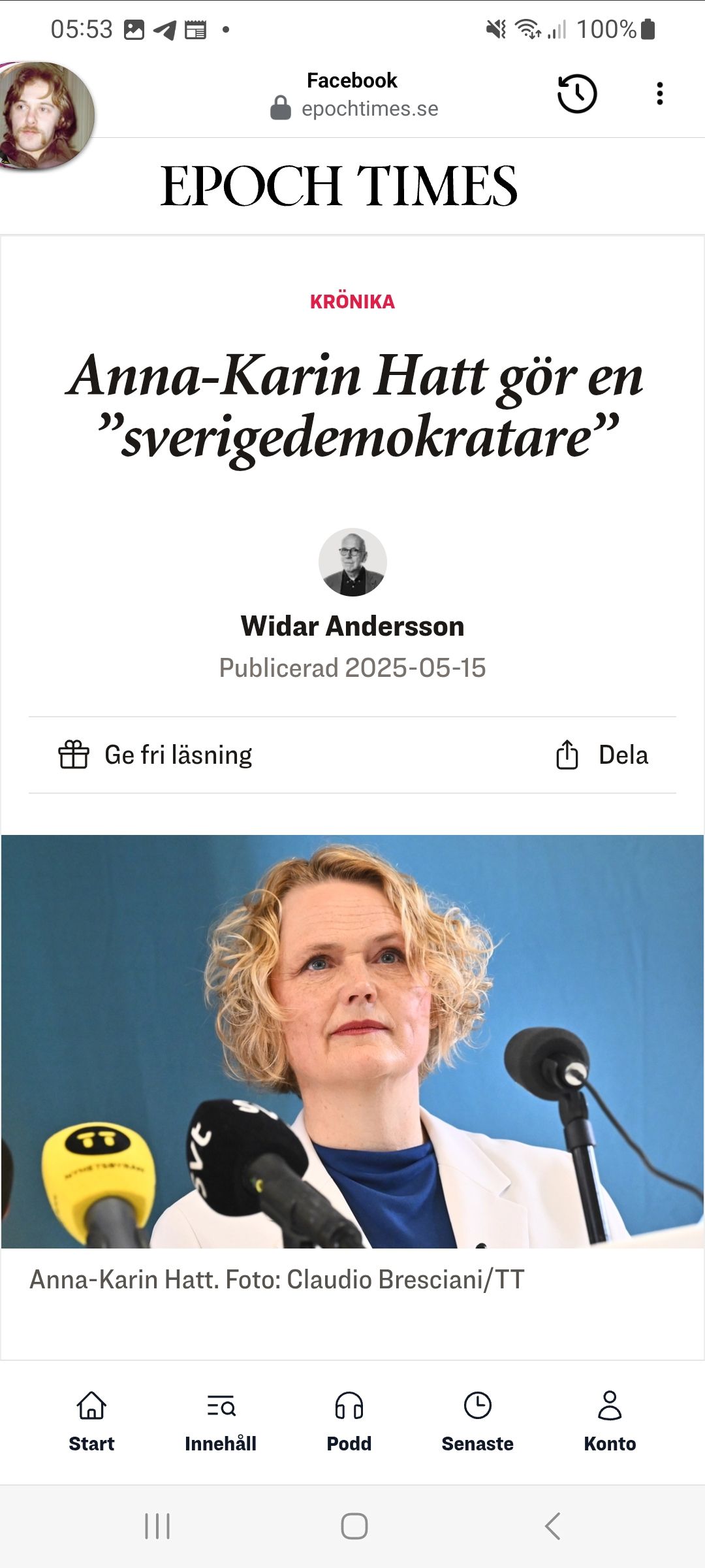 Om Hatt & C I Epoch Times