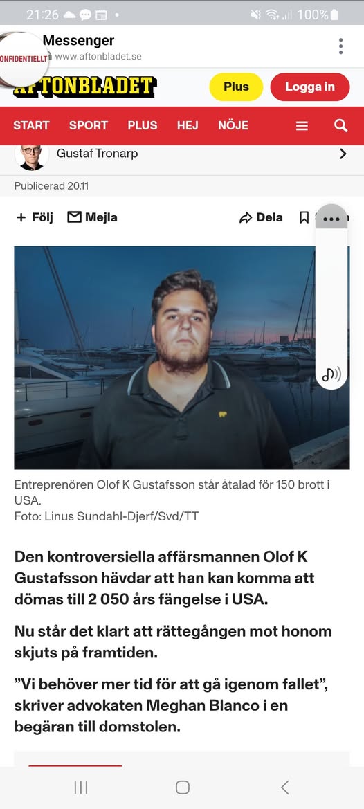 Olofs Rättegång Skjuts På Framtiden