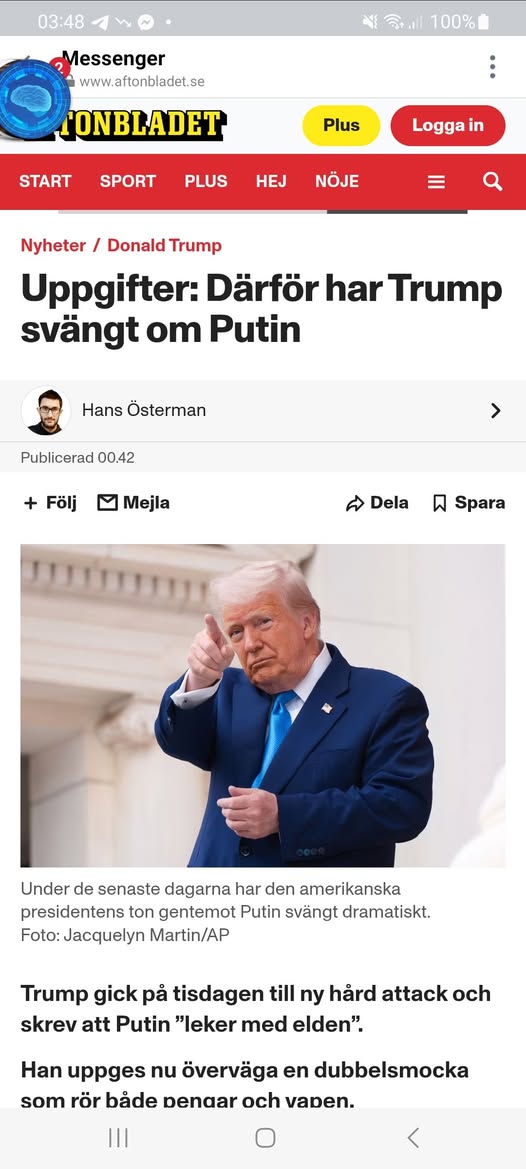 Trumps Putin-Sväng I Aftonslasket