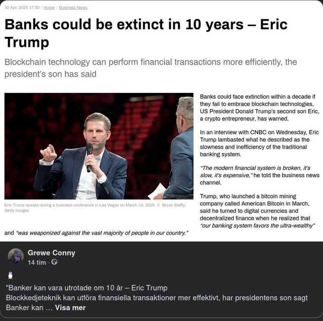Eric Trump & Utrotade Banker