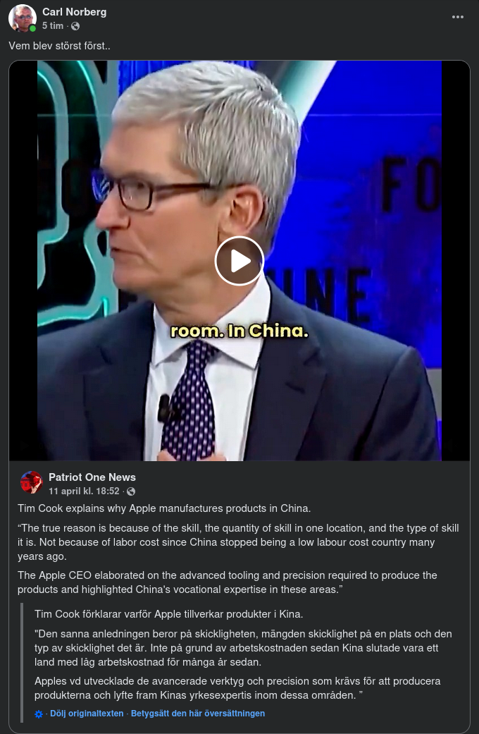 Störst Först I Kina?..