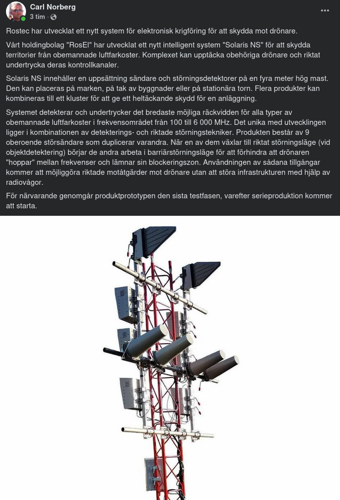 Rostec-Utvecklat Elektroniskt Drönarskydd