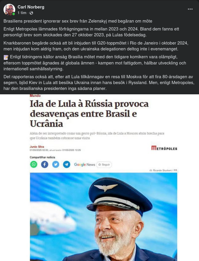 Lula Ignorerar Zelensky