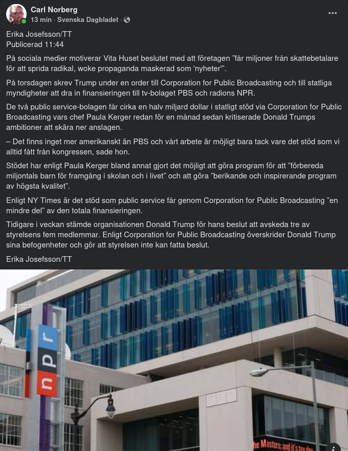 Trump Stryper Finans Till Public Service