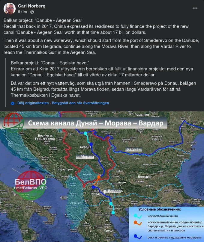 Kanalprojekt till Egeiska Havet