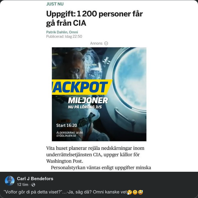 1200 Får Gå Från CIA