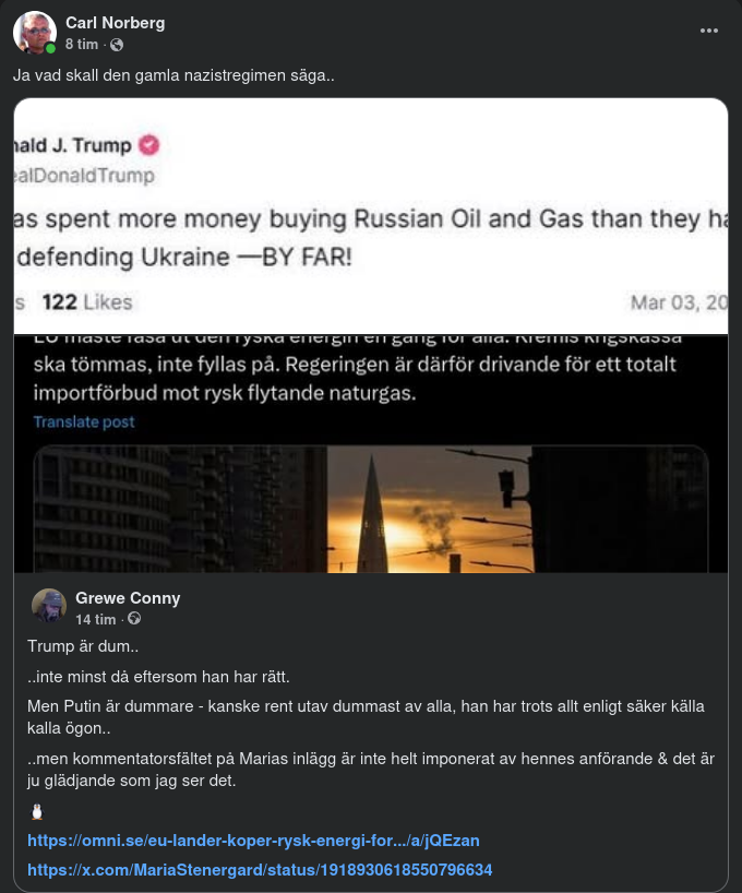 Utrikesministern, Trump & Rysk Energi