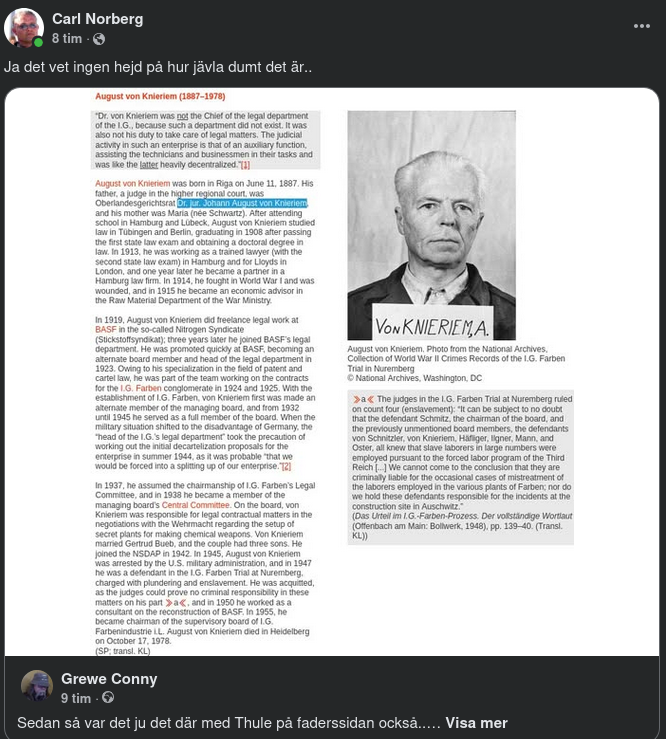 Olof Palmes Morbror August von Knieriem