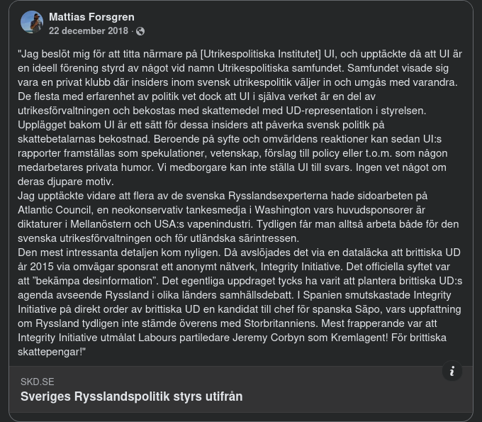 Utrikespolitiska Institutet & Utrikespolitiska Samfundet