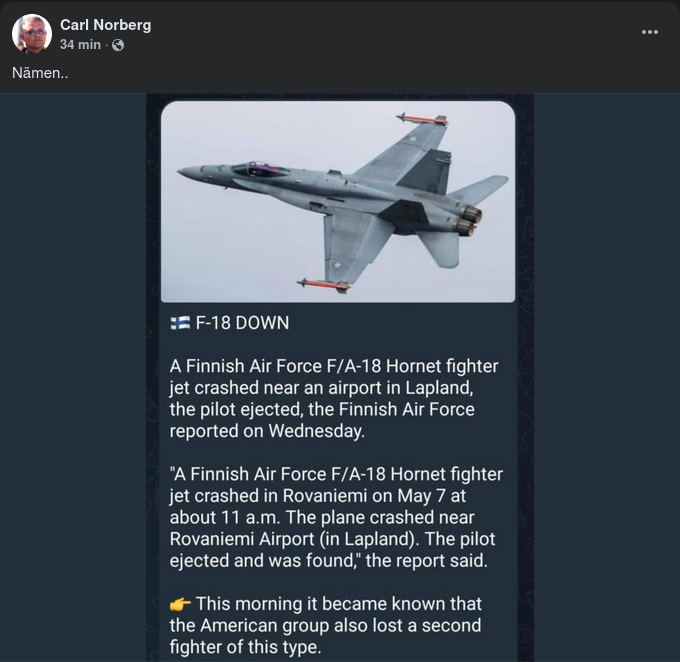 Finsk Flygplansförlust