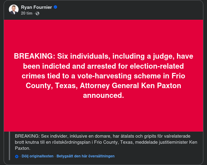 6 Gripna & Åtalade För Valfusk I Texas