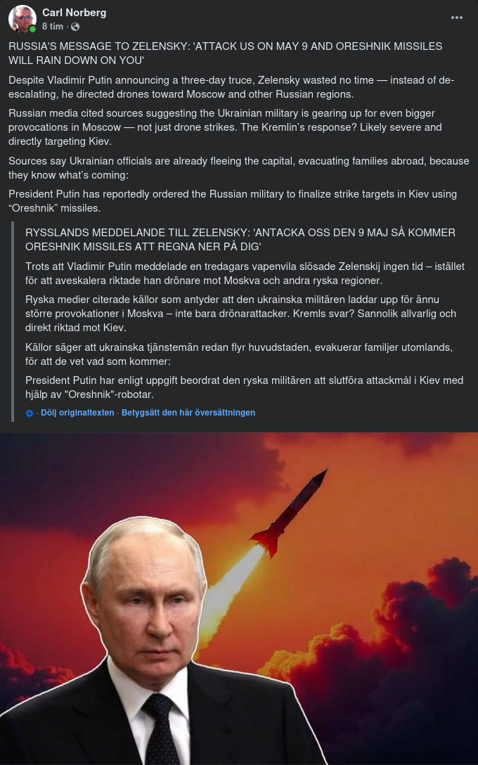 Ryskt Meddelande Till Zelensky