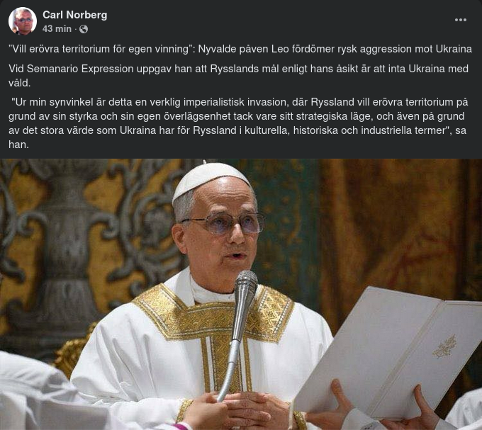 Påvlig Ukrainakonfliktssyn