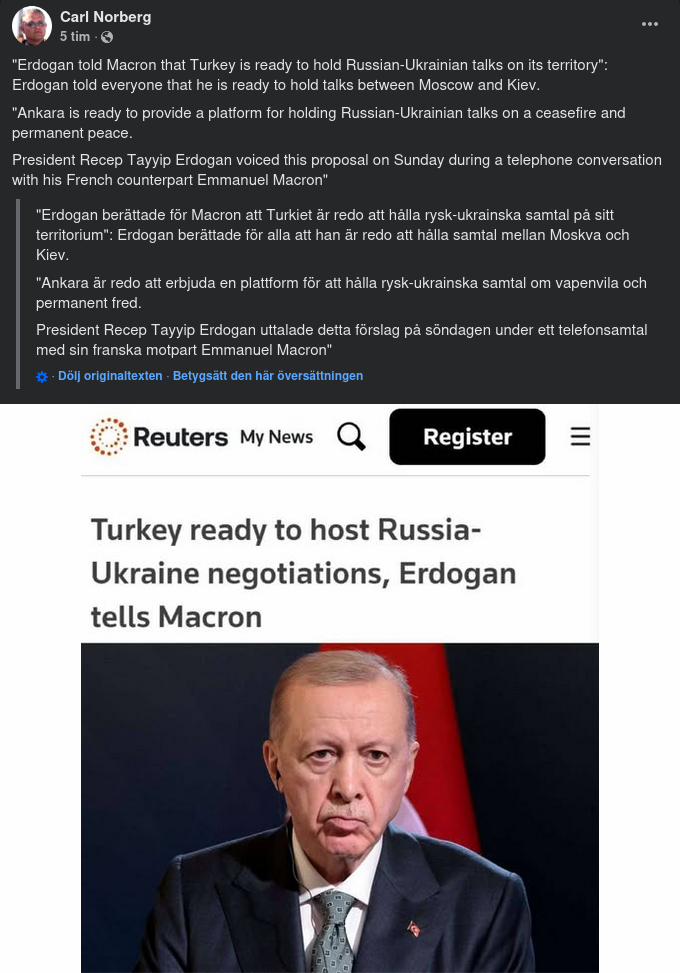 Turkiet Redo Att Medla