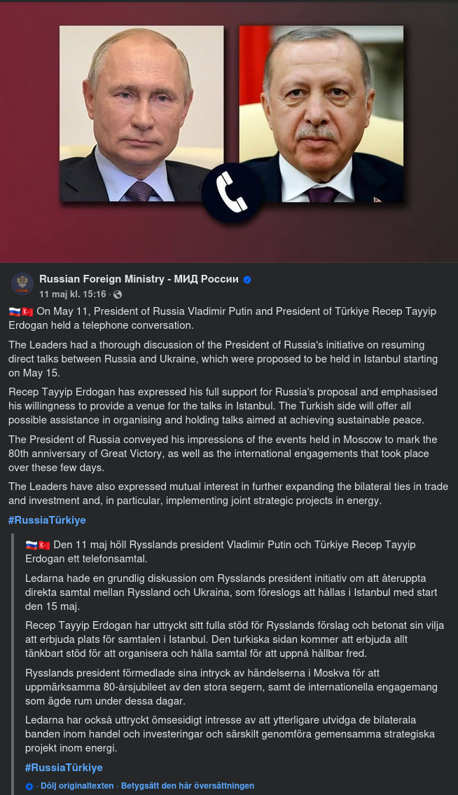 Putin & Erdoğan I Telefon