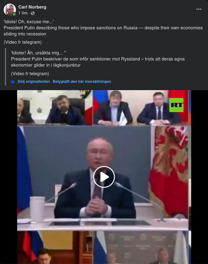 Putin Ber Om Ursäkt För Idiot Kommentar..