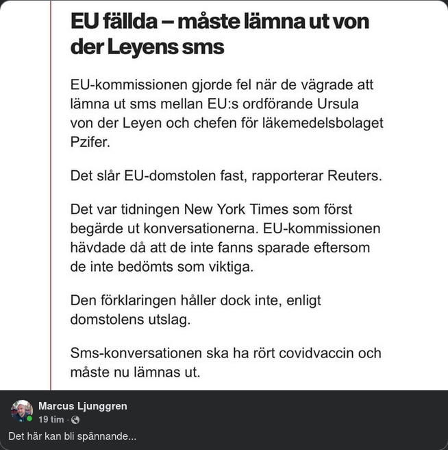 EU Måste Lämna Ut Urusla Ursulas Sms