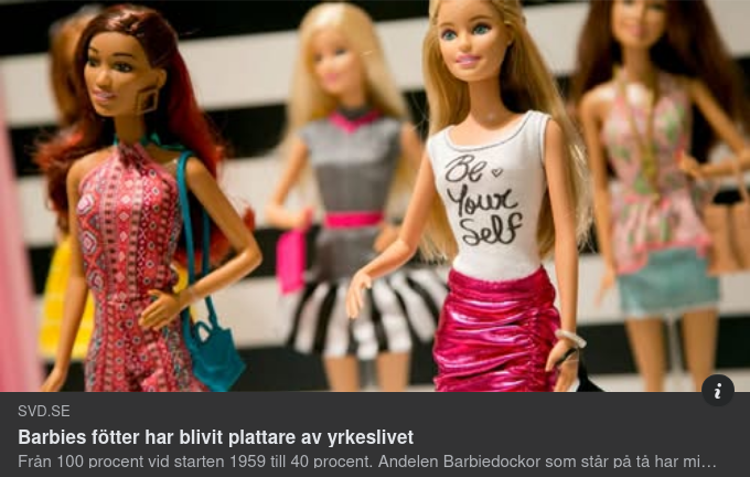 Yrkeslivstillplattade Barbiefötter