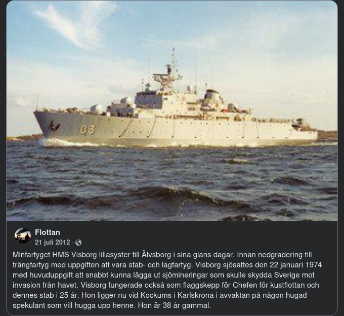 HMS Visborg I Väntan På Upphuggningsspekulant