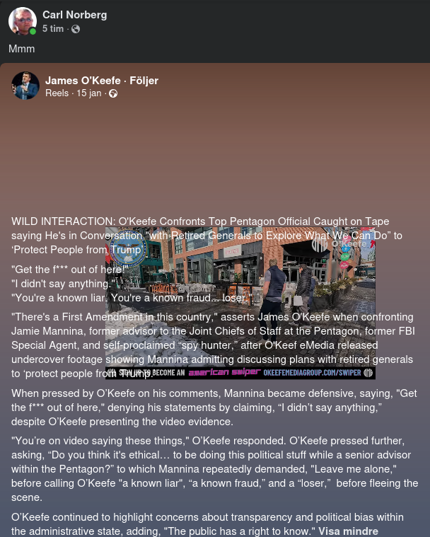 O'Keefe Konfronterar Generalkonversatör