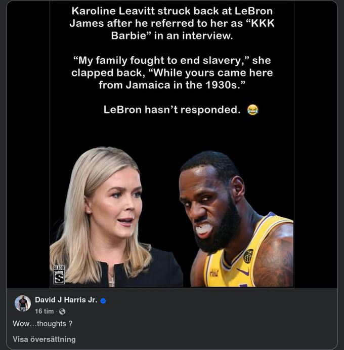 Karoline Ger LeBron Svar På Tal