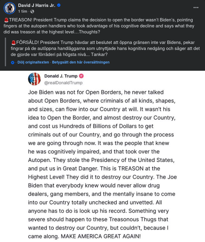 Trump Skriver Mellan Raderna