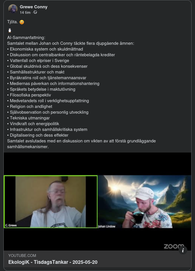 Johan & Conny Tjötar I EkologiK