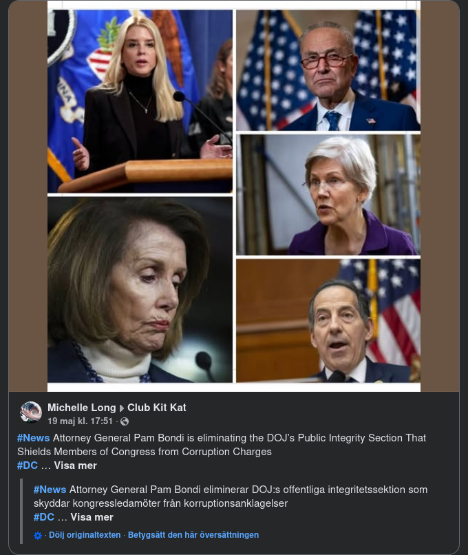 Bondi Tar Bort Korruptionsåtalsimmunitet För Kongressmedlemmar