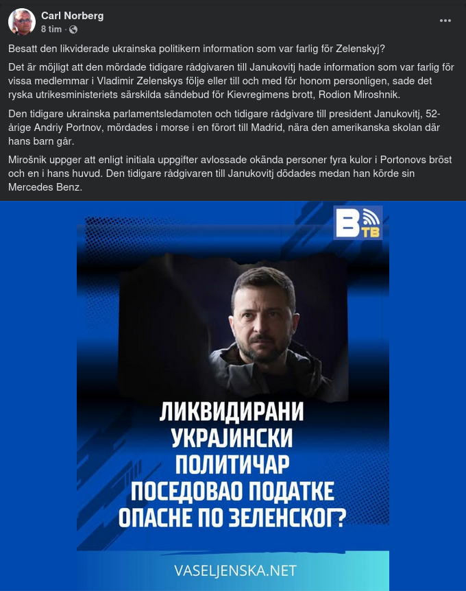 Ukrainsk Politiker Mördad