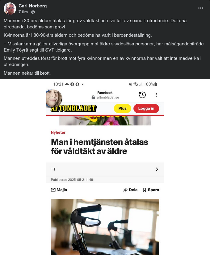 Hemtjänstanställd Åtalad För Våldtäkt Av Äldre