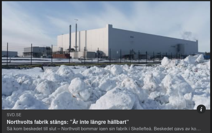 Northvolts Fabrik Stängs
