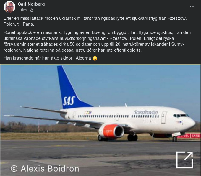 Sjukvårdsflyg Från Polen Till Paris