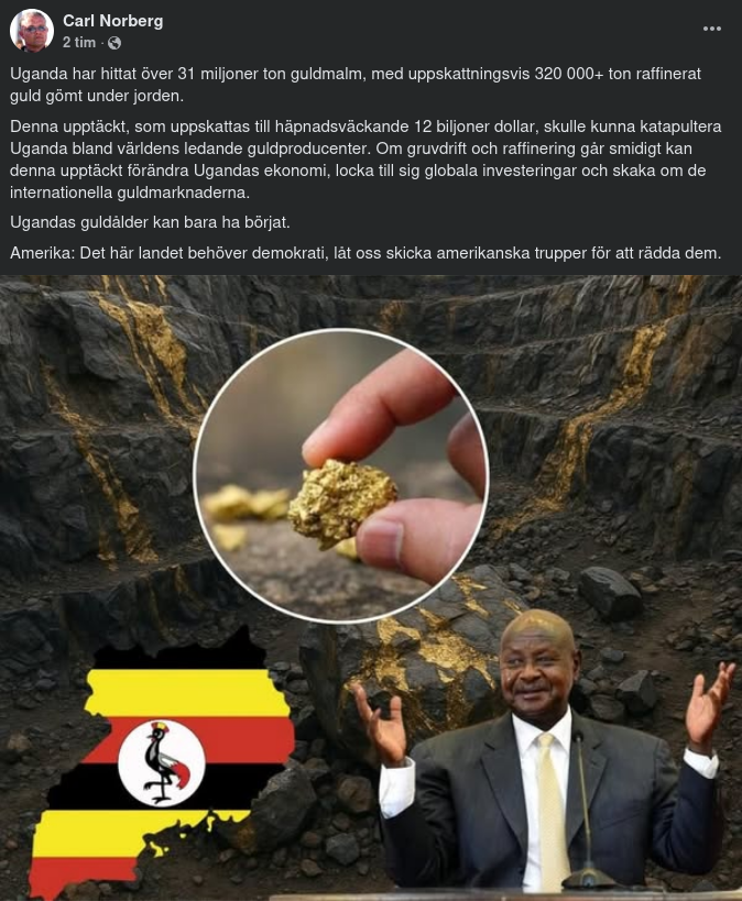 Guldmalmsfynd I Uganda