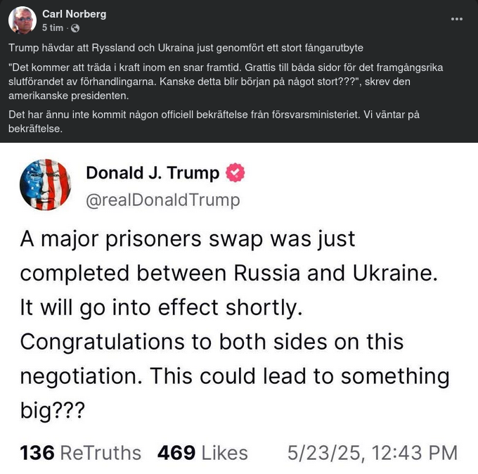 Trump Kommenterar Fångutbyte