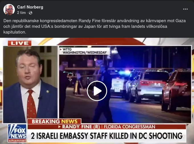 Kärnvapenanvändningsförslag Mot Gaza Från Kongressledamot