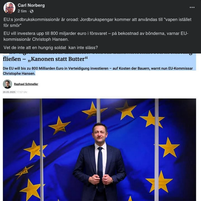 Jordbrukspengar Till Vapen