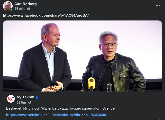 Nvidia & Wallenberg Bygger Svensk Superdator