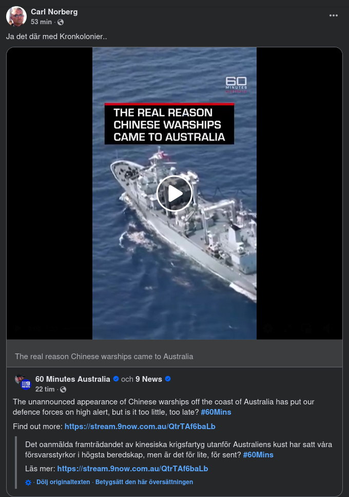 Anledningen Till Kinesiska Krigsskeppsnärvaro