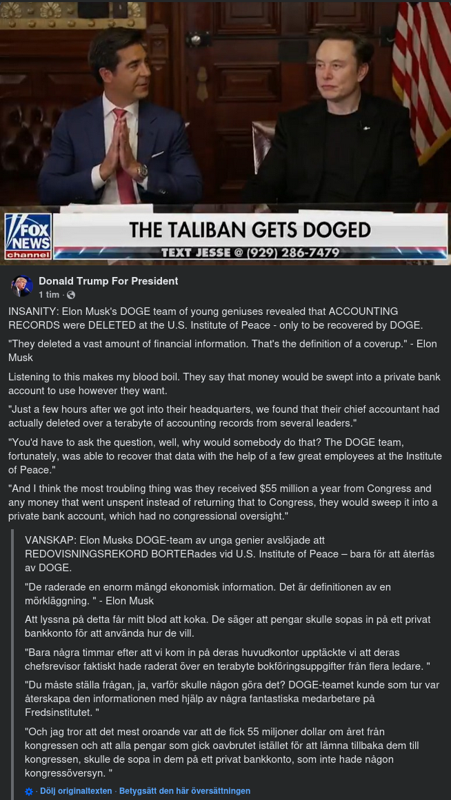 DOGE-Återfunnen Bokföringsinformation