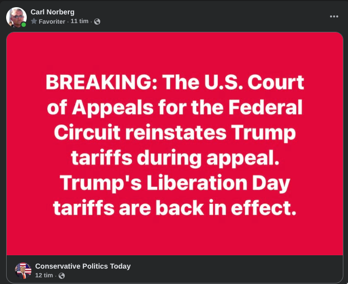 Hovrätten Återinför Trumps Tullar