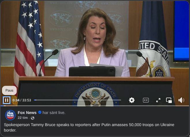 Amerikanska Utrikesdepartementet Håller Pressträff 29/5