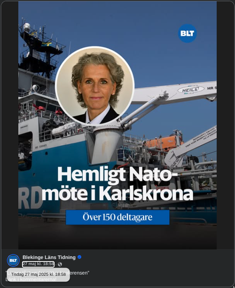 Hemligt NATO-möte i Karlskrona