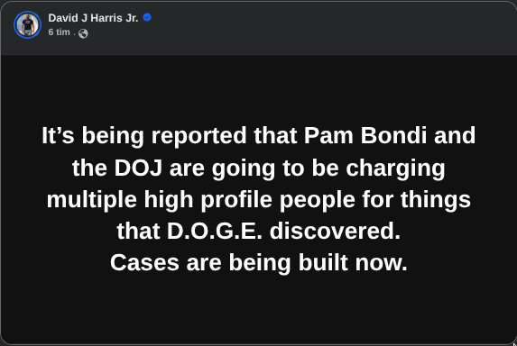 DOJ Planerar Åtal Grundat På DOGE's Upptäckter