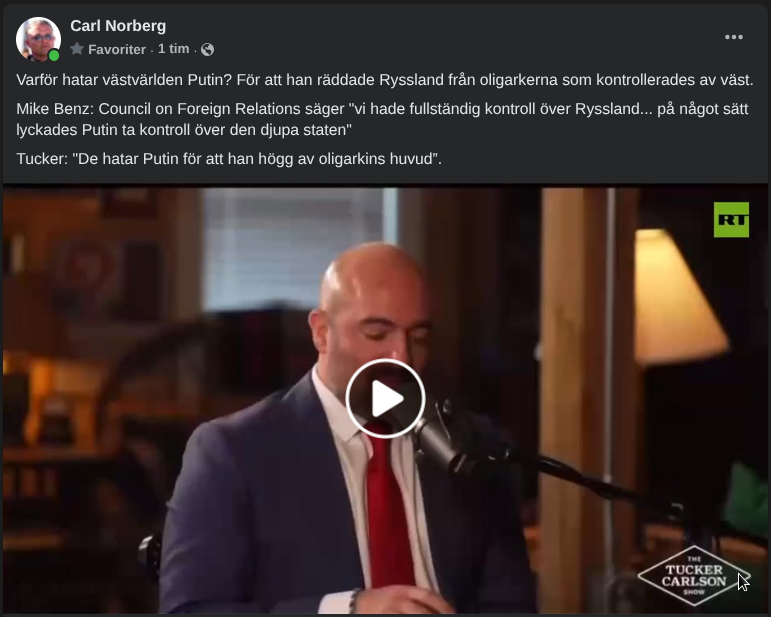 Benz Om Varför Västvärlden Hatar Putin